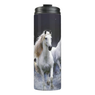 Paarden die lopen met kussens thermosbeker
