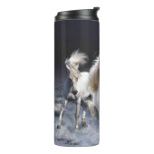 Paarden die lopen met kussens thermosbeker (Gedraaid links)