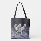 Paarden die lopen met kussens tote bag (Achterkant)