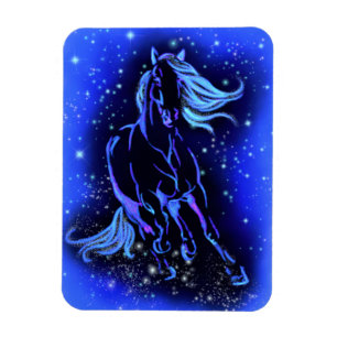 Paarden die Magnet Blue Sterrennacht draaien Magneet