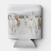 Paarden die op het strand lopen blikjeskoeler (Achterkant)