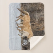 Paarden die op sneeuw lopen sherpa deken (Voorkant)