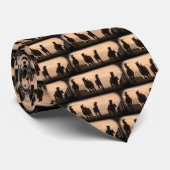 Paarden die op zonsondergang stropdas lopen (Opgerold)