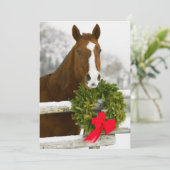 Paarden die over hek kijken kaart (Staand voorkant)