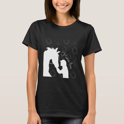 Paarden die paarden ruiken, dames voor Rider T-shirt (Voorkant)