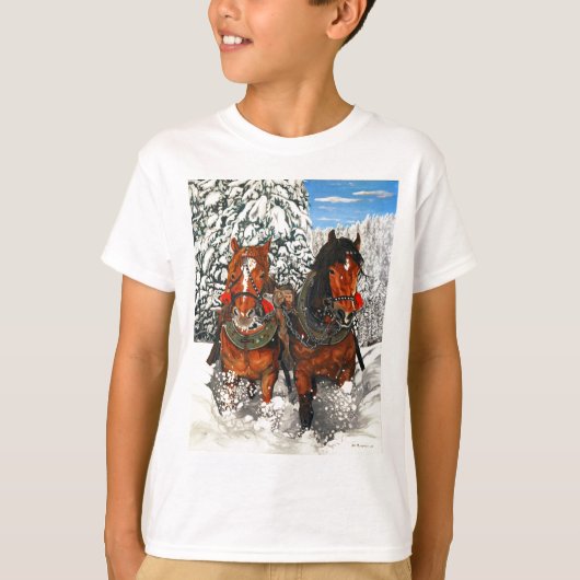 Paarden die ploegen t-shirt (Voorkant)