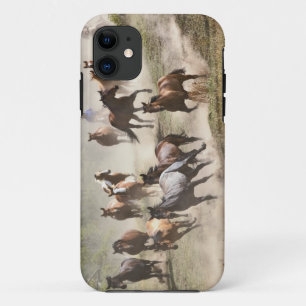 Paarden die rennen tijdens roundup, Montana iPhone 11 Hoesje