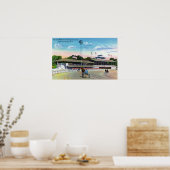 Paarden die 's ochtends een baan op het spoor krij poster (Keuken)