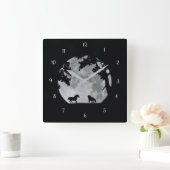 Paarden die spelen in de Moonlight Fantasy Vierkante Klok (Huis)