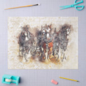 Paarden die stromen tissuepapier (Craft)