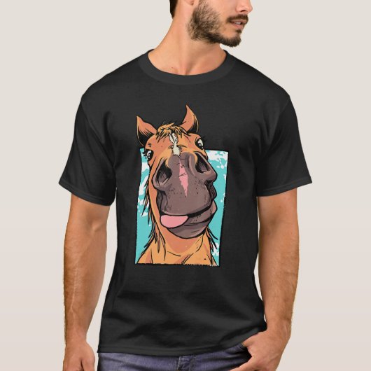 Paarden die tongen uit schimmeldieren kruipen t-shirt (Voorkant)
