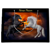 Paarden die vechten in een slecht bliksemstorm large cadeautasje (Voorkant)