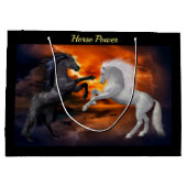 Paarden die vechten in een slecht bliksemstorm large cadeautasje (Achterkant)