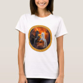 Paarden die vechten in een slecht bliksemstorm t-shirt (Voorkant)