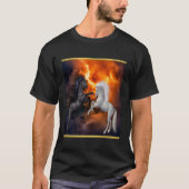 Paarden die vechten in een slecht bliksemstorm t-shirt (Voorkant)