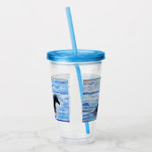 Paarden die vrij lopen door het Zee schilderen Acryl Drinkbeker (Links)