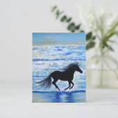 Paarden die vrij lopen door het Zee schilderen Briefkaart (Staand voorkant)