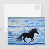 Paarden die vrij lopen door het Zee schilderen Briefkaart (Voorkant / Achterkant)
