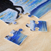 Paarden die vrij lopen door het Zee schilderen Legpuzzel (Zijkant)