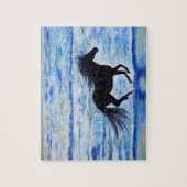 Paarden die vrij lopen door het Zee schilderen Legpuzzel (Verticaal)