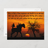 Paarden die vrij op zonsondergang lopen briefkaart (Voorkant / Achterkant)