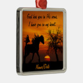 Paarden die vrij op zonsondergang lopen metalen ornament (Rechts)