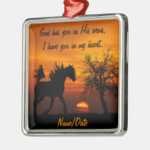 Paarden die vrij op zonsondergang lopen metalen ornament (Links)