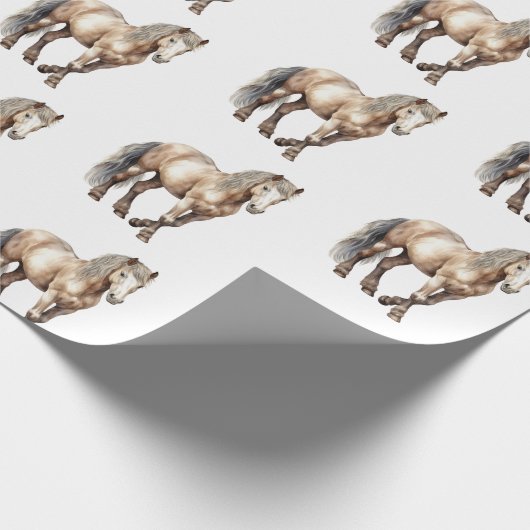 Paarden Dieren Boerderij Bruiloft  Cadeaupapier (Hoek)