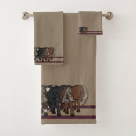 Paarden door figdewdrop badhanddoekenset bad handdoek