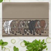 Paarden door figdewdrop keukenhanddoek  (Gevouwen)