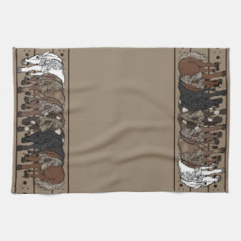 Paarden door figdewdrop keukenhanddoek 