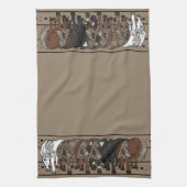 Paarden door figdewdrop keukenhanddoek  (Verticaal)