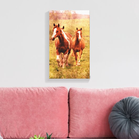 Paarden draaien canvas afdruk (Insitu (Woonkamer))