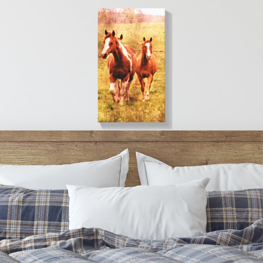 Paarden draaien canvas afdruk (Insitu (Slaapkamer))