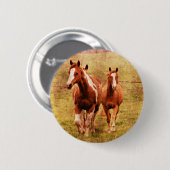 Paarden draaien ronde button 5,7 cm (Voorkant /achterkant)