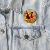 Paarden draaien ronde button 5,7 cm (In situ)