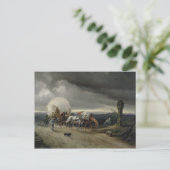 Paarden Drawing Carts up a Hill, 1856 Briefkaart (Staand voorkant)