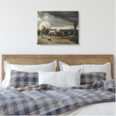 Paarden Drawing Carts up a Hill, 1856 Canvas Afdruk (Insitu (Slaapkamer))