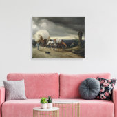 Paarden Drawing Carts up a Hill, 1856 Canvas Afdruk (Insitu (Woonkamer))