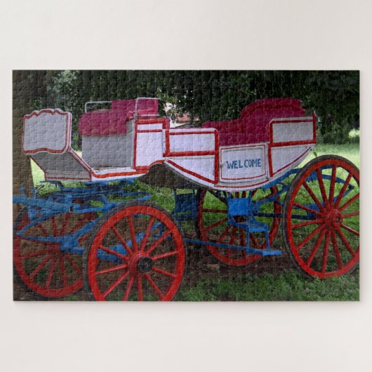 Paarden Drawn Carriage India. Jigzaag Puzzle Legpuzzel (Horizontaal)