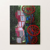 Paarden Drawn Carriage India. Legpuzzel (Verticaal)