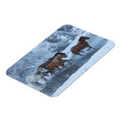 Paarden drijven in de winter magneet (Linkerzijde)