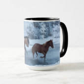 Paarden drijven in de winter mok (Voorkant rechts)