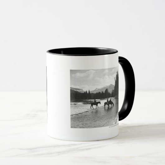 Paarden drink en passerende een rivier mok (Voorkant rechts)