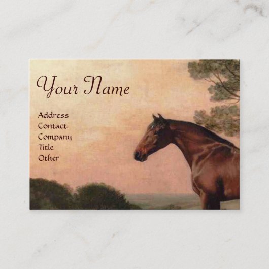 PAARDEN / Een baai jager met twee spaniels monogra Visitekaartje (Voorkant)