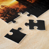 Paarden eikenboom en bruine zonnebank legpuzzel (Zijkant)