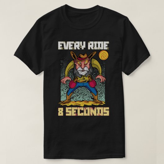 Paarden elke rand 8 seconden Bucking Bronco Horse  T-shirt (Design voorkant)
