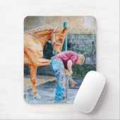 Paarden en aankomst muismat (Met muis)