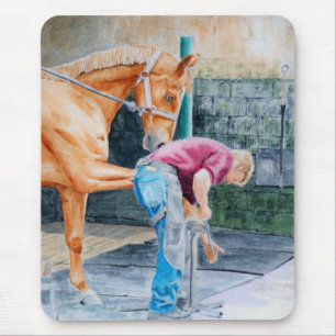 Paarden en aankomst muismat
