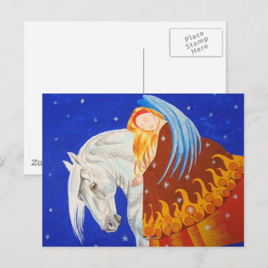 Paarden en Angel Briefkaart (Voorkant / Achterkant)